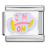 Colorful English Italian Module Bracelet Stainless Steel Welding Drip Oil DIY Jewelry Primary School Children's Gift