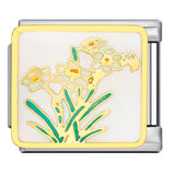 Flower Series Italian Module Bracelet Stainless Steel Welding Gold Plating Drip Oil DIY Elastic Bracelet Accessories Wholesale