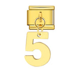 Single Digital Italian Module Bracelet Stainless Steel Hook Pendant DIY Elastic Bracelet Accessory