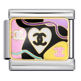 New DIY Italian Modular Bracelet Titanium Steel Gold Plated Welded Pattern Strap Chain Fashion Link Bracelet