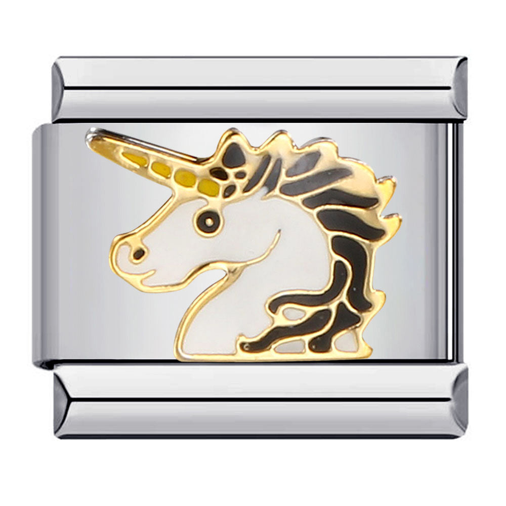 New Stainless Steel Drip Oil Cartoon DIY Italian Module Bracelet with Personalized Welding Pattern and Elastic Splicing Bracelet