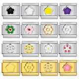 New Petal Stamping Series DIY Italian Module Bracelet Titanium Steel Gold Plated Drip Oil Splicing Strap Chain