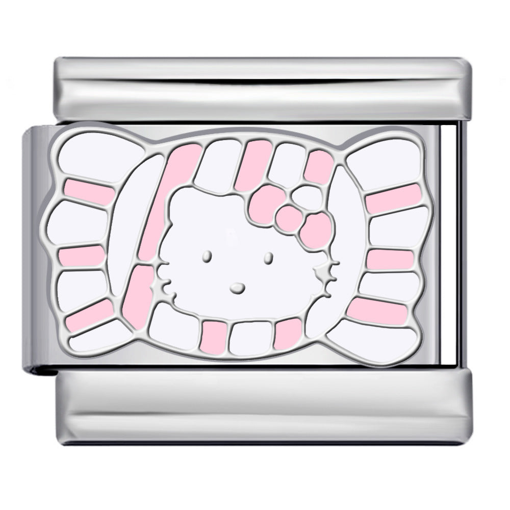 New Cute Cartoon Pattern Italian Module Bracelet Titanium Steel Gold Plated Welding DIY Strap Chain Bracelet