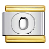 Fashion Gold Cover Silver Concave English Letter Bracelet Titanium Steel Non Dripping Oil DIY Italian Module Bracelet Wholesale