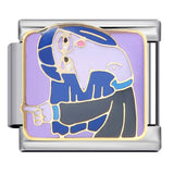 European and American Cross Border Cartoon Character Italian Module Bracelet Titanium Steel Welding Drip Oil Pattern DIY Splicing Bracelet