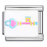 Colorful English Italian Module Bracelet Stainless Steel Welding Drip Oil DIY Jewelry Primary School Children's Gift