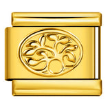 Titanium Steel Gold Silver Stamping Pattern DIY Italian Module Bracelet Italian Charm Bracelet