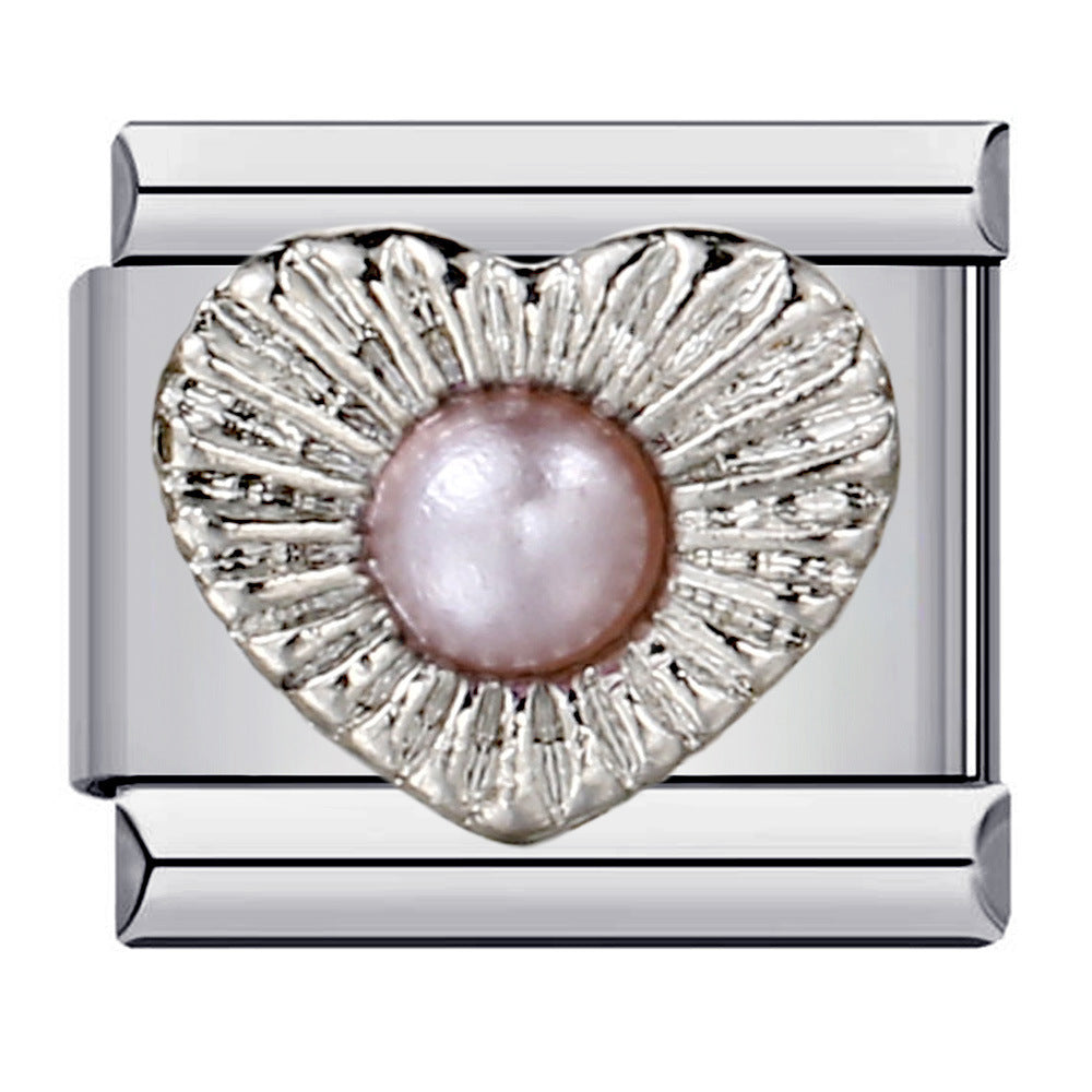 Inlaid New Titanium Steel Welding Oil Drop DIY Italian Module Bracelet Italian Charm Bracelet