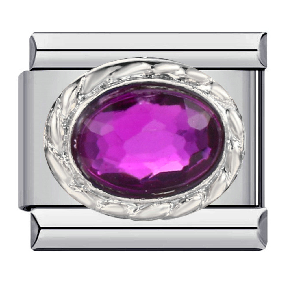 New Stainless Steel Welded Drip Oil Mysterious Purple DIY Italian Modular Bracelet Italian Charm