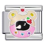 Colorful Childhood Toys Italian Module Bracelet Titanium Steel Welding Drip Oil Pattern DIY Bracelet Gift for Girls