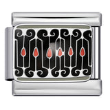 Pink Pattern Italian Module Bracelet Titanium Steel Welding Drip Oil Pattern DIY Bracelet Gift for Girls