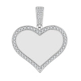 New Micro Inlaid Zircon Heart-shaped Circular Pendant DIY Personalized Picture Photo Making Necklace Birthday Gift