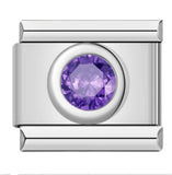 New Circle Colored Stone Italian Module Bracelet Stainless Steel Welding DIY Simple Fashion Bracelet Strap Chain