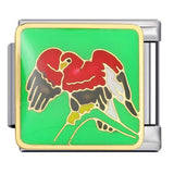 Italian Module Bracelet Peace Series Stainless Steel Welding Drip Oil Pattern DIY Elastic Splicing Strap Chain