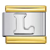 Fashion Gold Cover Silver Concave English Letter Bracelet Titanium Steel Non Dripping Oil DIY Italian Module Bracelet Wholesale