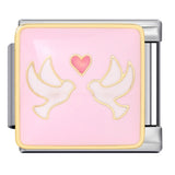 Pink Italian Modular Bracelet Titanium Steel Welding Gold Plated DIY Cartoon Free Connect Bracelet