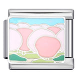 Romantic Pink Italian Modular Bracelet Titanium Steel Welding DIY Charm Bracelet Fairy Gift for Girls