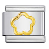 New Petal Stamping Series DIY Italian Module Bracelet Titanium Steel Gold Plated Drip Oil Splicing Strap Chain