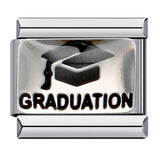 Student Graduation Pattern Italian Module Bracelet DIY Titanium Steel Welded Oil-Drip Elastic Splice Watch Strap Chain