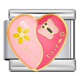 Pink Italian Modular Bracelet Titanium Steel Welding Gold Plated DIY Cartoon Free Connect Bracelet