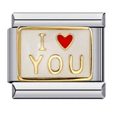 Fresh Titanium Steel Gold Plated Drip Oil Cartoon DIY Italian Module Bracelet Stainless Steel Welded Pattern Strap Chain