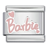 Romantic Pink Italian Modular Bracelet Titanium Steel Welding DIY Charm Bracelet Fairy Gift for Girls