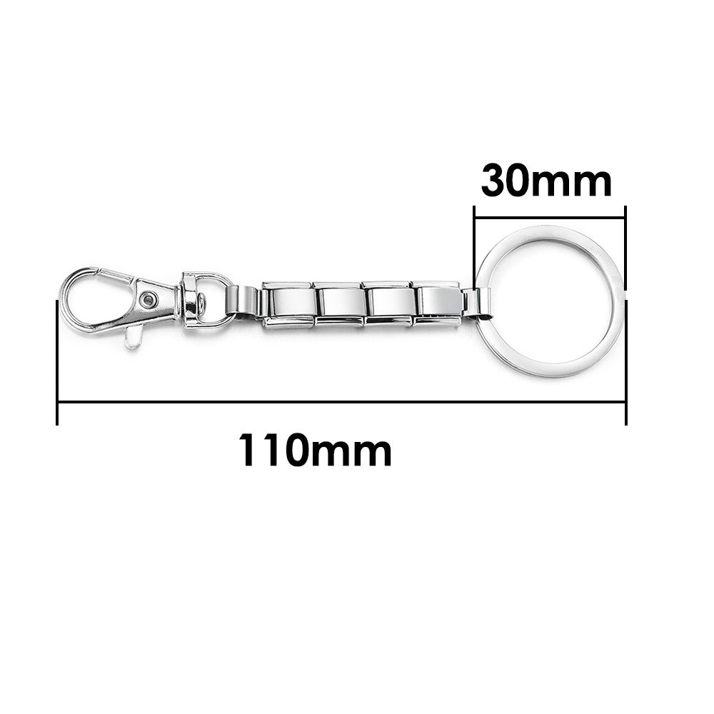 New Spray Painting Technology Multi-color Keychain DIY Splicing Module Bracelet Pendant Stainless Steel Strap Chain Wholesale