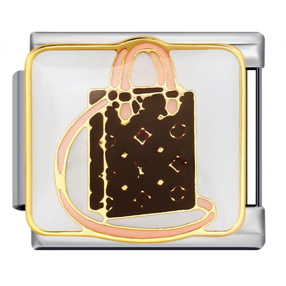 Exquisite Bag Series Italian Module Bracelet Color Welding Pattern DIY Personalized Bracelet Valentine's Day Gift