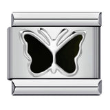 Titanium Steel Love Butterfly Stamping Pattern Color Drip Oil DIY Italian Module Bracelet Italian Charm Reference Knowledge 70/1000 T