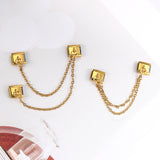 New Trendy Gold and Silver Double Chain Module Bracelet with Titanium Steel Splicing Bracelet DIY Jewelry Accessories