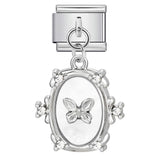 Elliptical Pendant Butterfly Titanium Steel Drip Oil DIY Italian Module Bracelet, Single Hook Splicing Elastic Bracelet