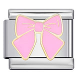 Romantic Pink Italian Modular Bracelet Titanium Steel Welding DIY Charm Bracelet Fairy Gift for Girls