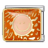 Wholesale of New Square Titanium Steel Bracelet Welding, Gold Plating, Drip Oil Cartoon DIY Italian Module Bracelet From Europe and America