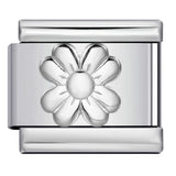 Titanium Steel Convex Silver Stamped DIY Italian Charm Bracelet with Unique Patterns