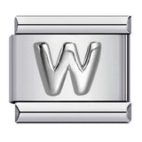 New Stainless Steel Silver Convex English Letter Italian Module Bracelet DIY Elastic Splicing Strap Chain