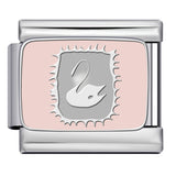 Pink Pattern Italian Module Bracelet Titanium Steel Welding Drip Oil Pattern DIY Bracelet Gift for Girls