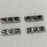 Italian Module Bracelet with Black Welding, Gold-plated Dripping Oil, Twelve Zodiac DIY Pattern, Stainless Steel Bracelet