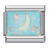 Sparkling Powder Series English Week Italian Module Bracelet Titanium Steel Welding DIY Splicing Elastic Bracelet