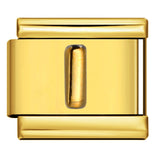 Golden Convex Letter Series Italian Module Bracelet Titanium Steel Stamping DIY Elastic Splicing Bracelet Accessories