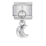 Hot-selling single hook Italian modular bracelet with heart pendant, DIY stretchable titanium steel watchband chain