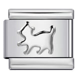 Titanium Steel Convex Silver Stamped DIY Italian Charm Bracelet with Unique Patterns