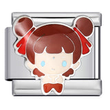 Cute Anime Cartoon Character Italian Module Bracelet Titanium Steel Welding Drip Oil DIY Elastic Splicing Bracelet