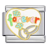 New Heart-shaped Titanium Steel Watch Strap Chain Gold-plated Welding Drip Oil DIY Italian Module Bracelet Accessories Wholesale