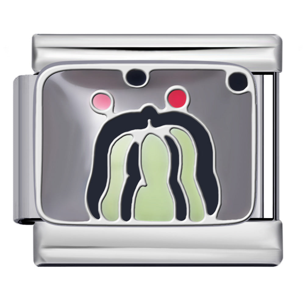 New Nail Art Series Titanium Steel Strap Chain Gold Plated Welding Drip Oil DIY Italian Module Bracelet Accessories Jewelry