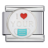 Stainless Steel Welded Gold-Plated Drip Oil DIY Personalized English Elastic Patchwork Bracelet - Italian Module Wholesale