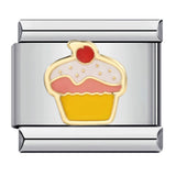 New Dessert Cake Elements Italian Module Bracelet Stainless Steel Welding Drip Oil DIY Fashion Bracelet