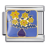 New Holiday Gift Floral Pattern Band Chain Titanium Steel Gold Plated Welded DIY Italian Modular Bracelet Wholesale