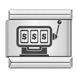 Laser Carving Chess and Card Game Italian Module Bracelet Stainless Steel DIY Splicing Elastic Bracelet