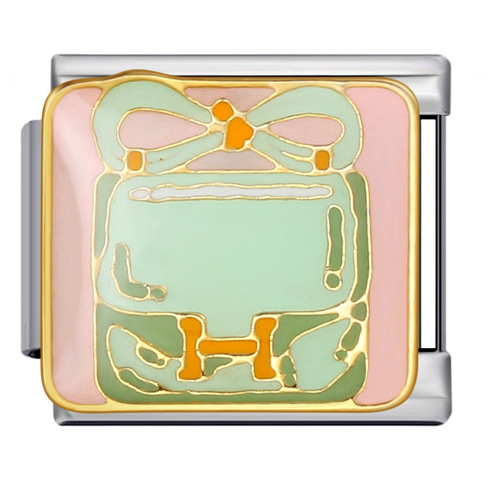 Exquisite Bag Series Italian Module Bracelet Color Welding Pattern DIY Personalized Bracelet Valentine's Day Gift