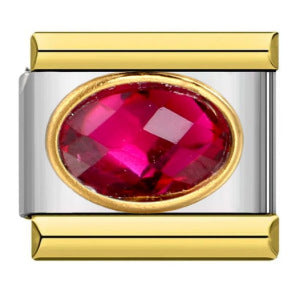 Elliptical Colored Stone Italian Module Bracelet Birthday Stone Stainless Steel DIY Simple and Versatile Bracelet Accessories